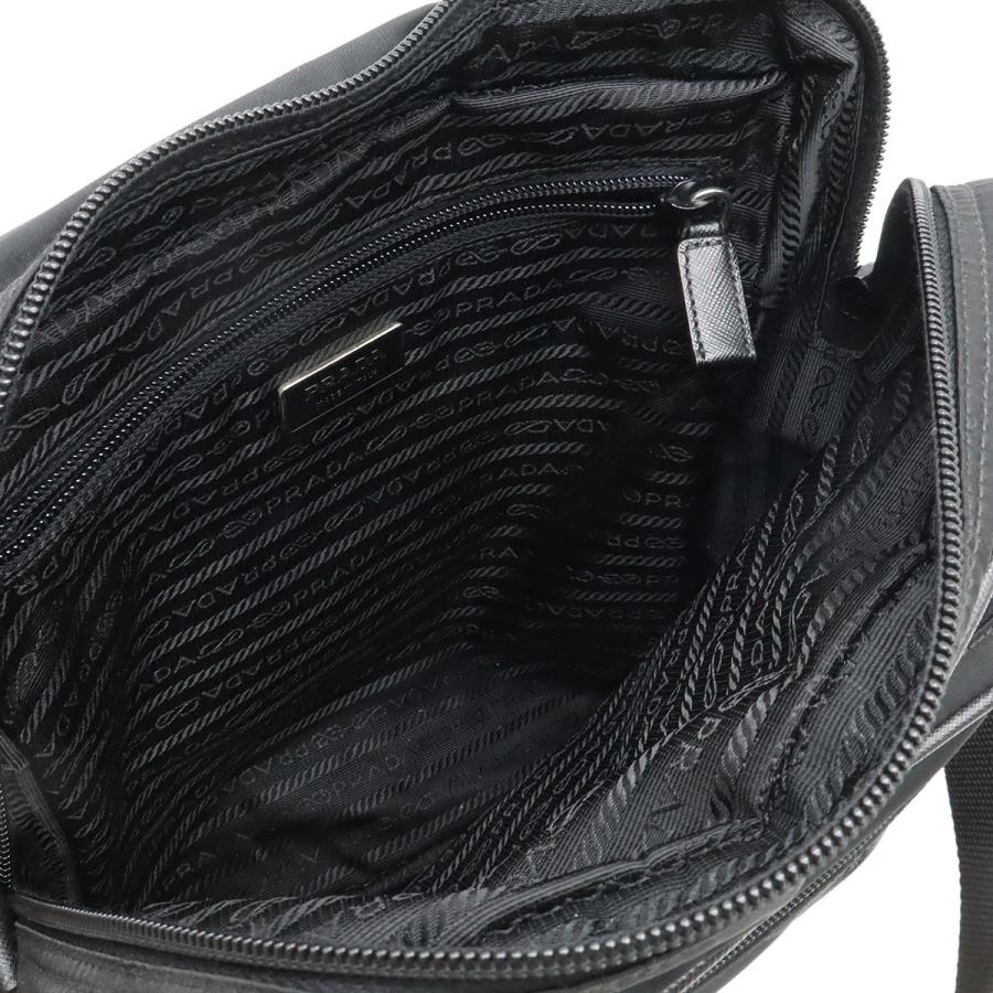 PRADA プラダ ショルダーバッグ メッセンジャーバッグ 斜め掛け ナイロン レザー NERO 黒 ブラック シルバー金具 海外免税店購入品 | PRADA | 07