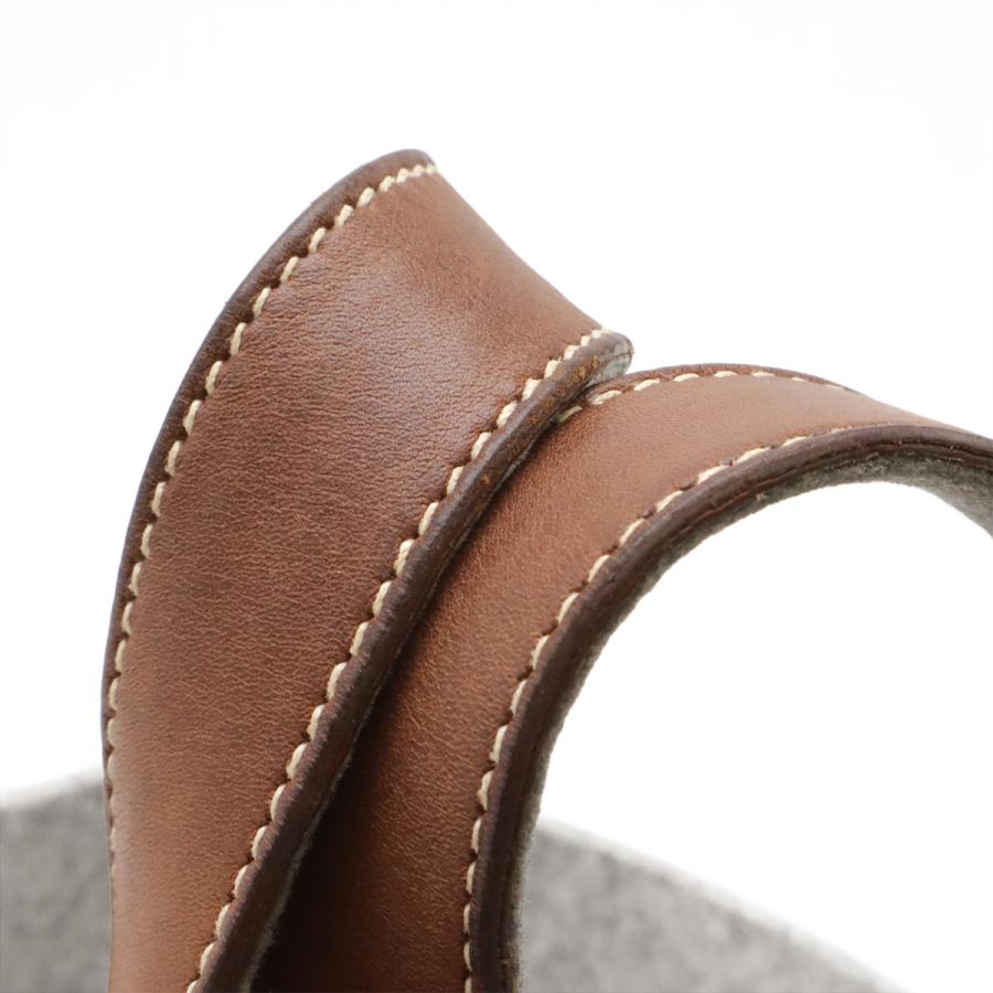 HERMES エルメス ピコタンPM ハンドバッグ トートバッグ フェルト ヴォースイフト レザー グレー ブラウン 茶 シルバー金具 | HERMES | 04