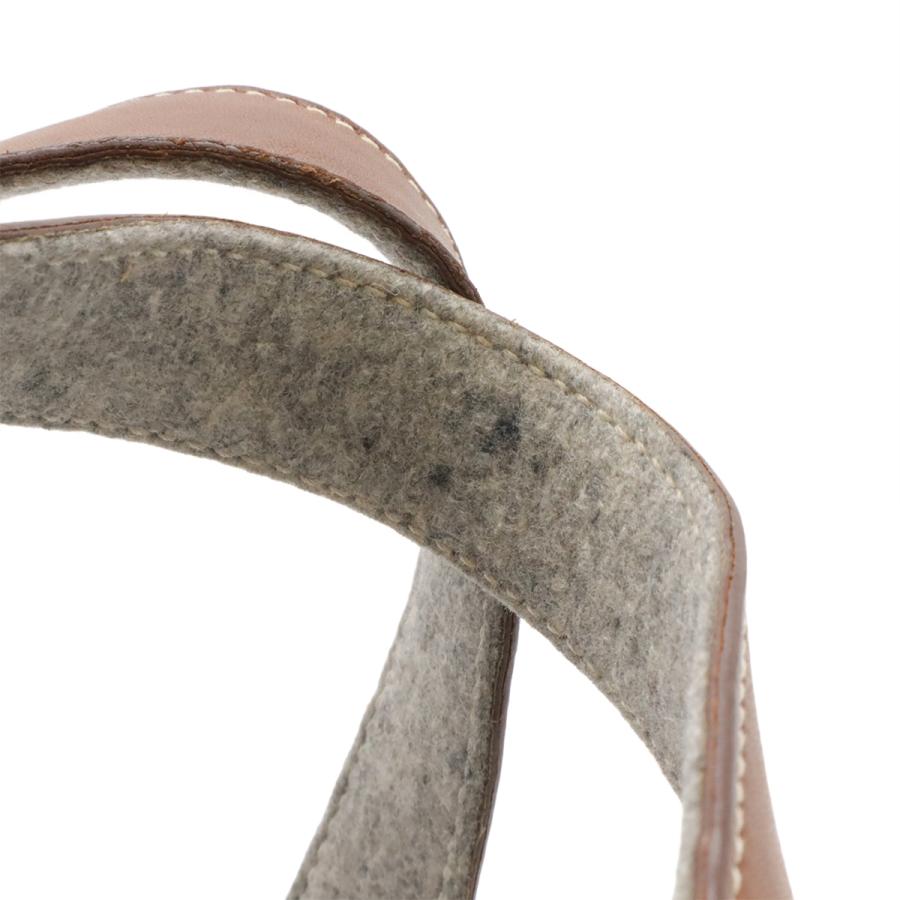 HERMES エルメス ピコタンPM ハンドバッグ トートバッグ フェルト ヴォースイフト レザー グレー ブラウン 茶 シルバー金具 | HERMES | 05