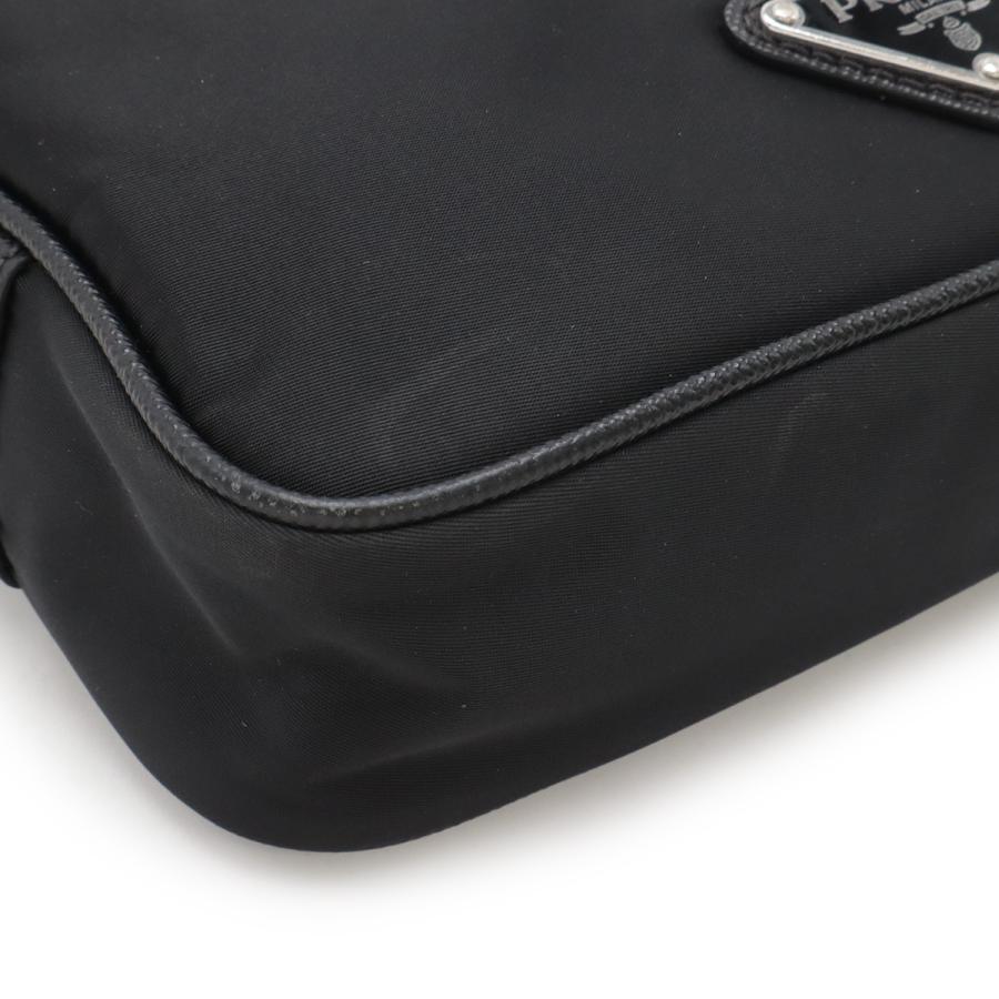 PRADA プラダ TESSUTO+SAFFIAN トライアングルロゴ ショルダーバッグ 斜め掛け ナイロン レザー NERO ブラック 黒 シルバー金具 2VH144 | PRADA | 02