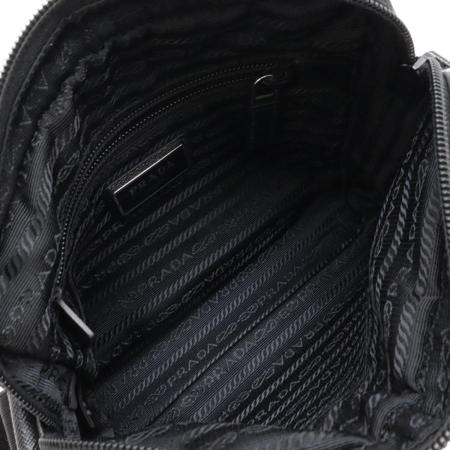 PRADA プラダ TESSUTO+SAFFIAN トライアングルロゴ ショルダーバッグ 斜め掛け ナイロン レザー NERO ブラック 黒 シルバー金具 2VH144 | PRADA | 06