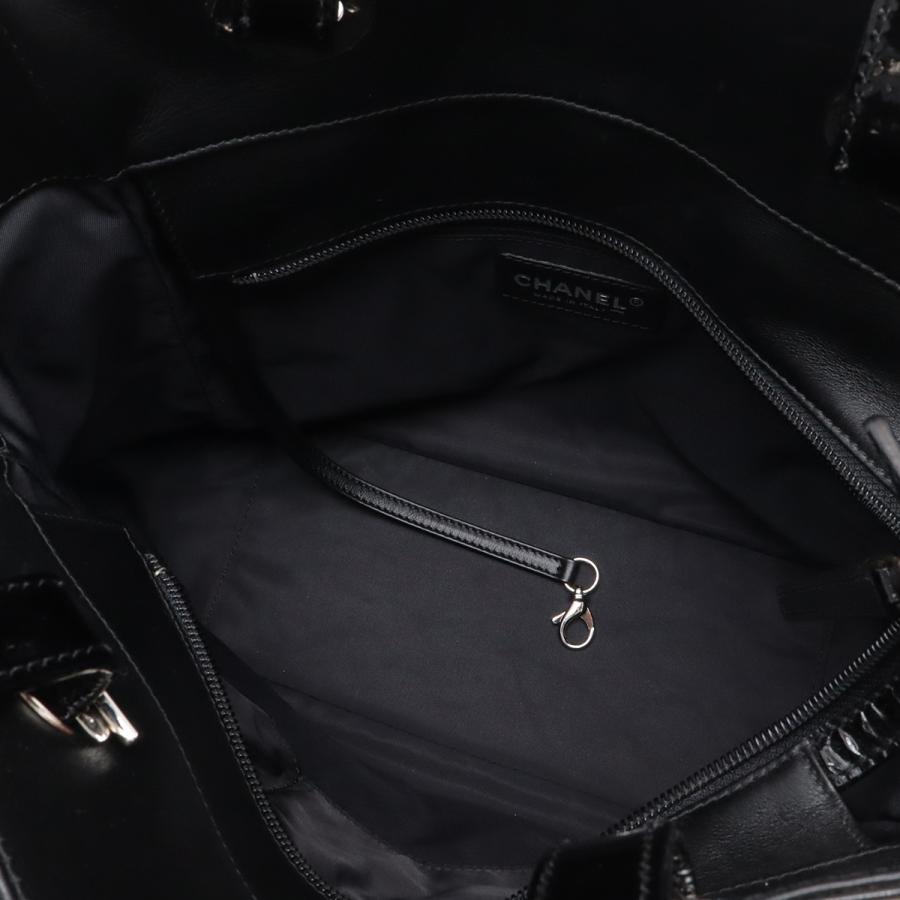 CHANEL シャネル パリビアリッツ トートPM トートバッグ ショルダーバッグ ハラコ エナメル レザー ブラック 黒 シルバー金具 A34208 | CHANEL | 06