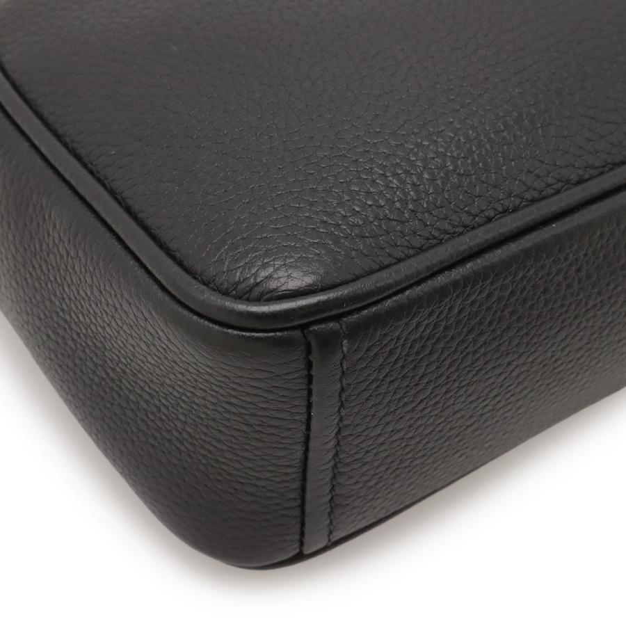 PRADA プラダ ロゴ ショルダーバッグ ストライプショルダー ポシェット 2WAY クラッチバッグ レザー NERO 黒 ブラック ゴールド金具 | PRADA | 02