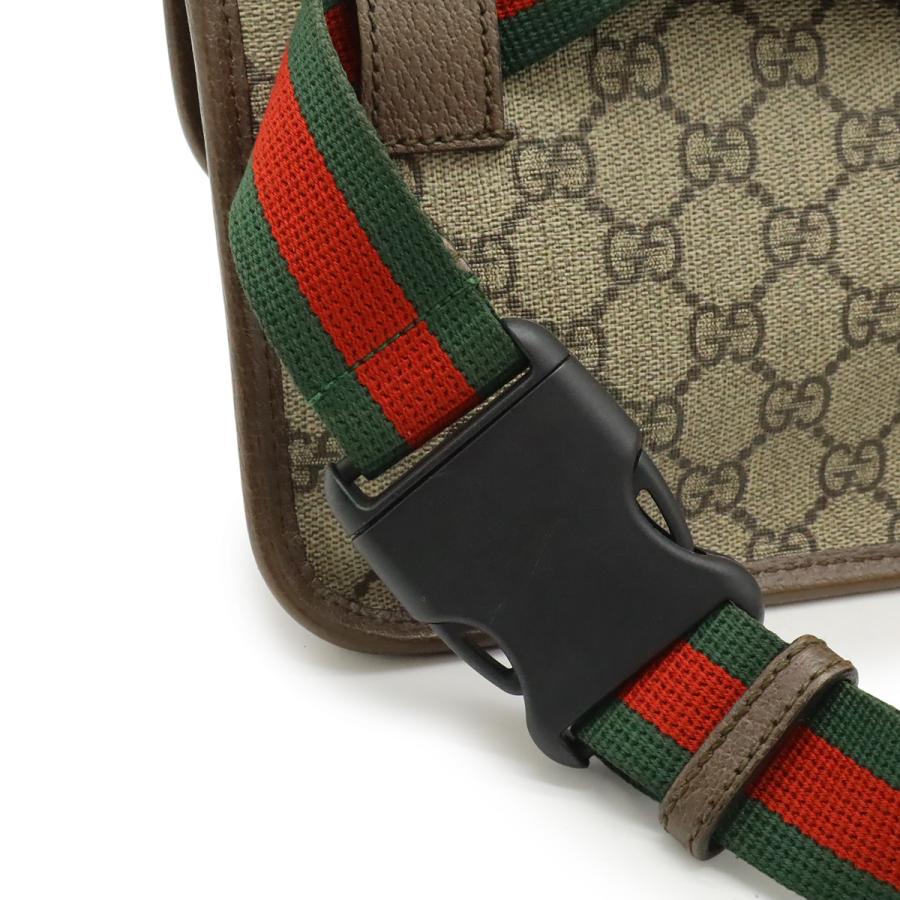 GUCCI グッチ GGスプリーム メタルキャットヘッド シェリーライン ボディバッグ ウエストバッグ PVC レザー カーキベージュ モカブラウン | GUCCI | 04