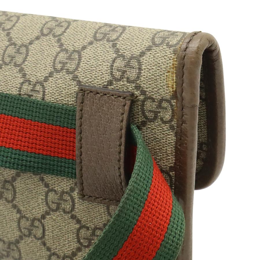GUCCI グッチ GGスプリーム メタルキャットヘッド シェリーライン ボディバッグ ウエストバッグ PVC レザー カーキベージュ モカブラウン | GUCCI | 07