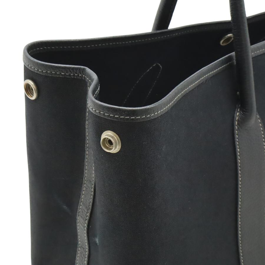 【美品】エルメス ガーデンパーティPM トワルオフィシェ トートバッグ 黒 HERMES（エルメス） ガーデンパーティPM トートバッグ ハンドバッグ