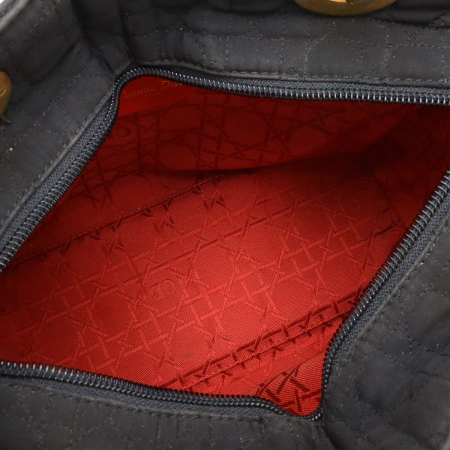 Christian Dior クリスチャン ディオール レディディオール カナージュ ハンドバッグ ミニバッグ ナイロン ブラック 黒 ゴールド金具 | Christian Dior | 06