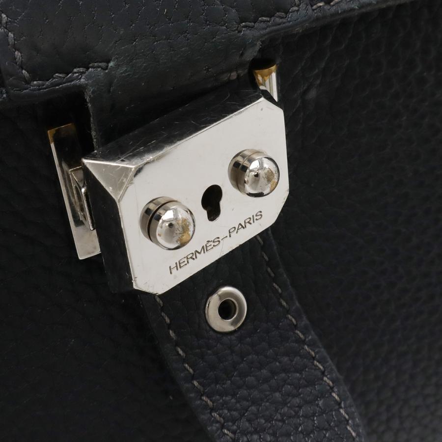 HERMES エルメス サックアデペッシュ38 ビジネスバッグ ブリーフケース 書類カバン フィヨルド レザー ネイビーブラック系 シルバー金具 | HERMES | 04