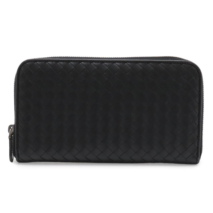 BOTTEGA VENETA ボッテガ ヴェネタ ボッテガベネタ イントレチャート ラウンドファスナー 長財布 レザー ブラック 黒 | BOTTEGA VENETA