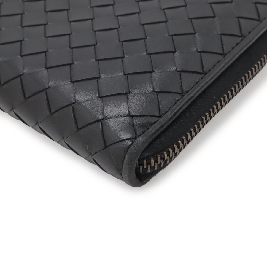BOTTEGA VENETA ボッテガ ヴェネタ ボッテガベネタ イントレチャート ラウンドファスナー 長財布 レザー ブラック 黒 | BOTTEGA VENETA | 02