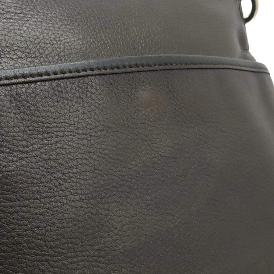LOEWE ロエベ アナグラム ショルダーバッグ 斜め掛け マチなし レザー ダークブラウン ブラック 黒 シルバー金具 | LOEWE | 07