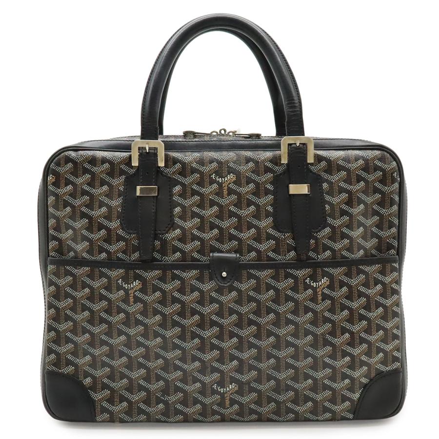 GOYARD ゴヤール アンバサードPM ビジネスバッグ ブリーフケース ハンドバッグ ヘリンボーン柄 PVC レザー ブラック 黒 ブラウン | GOYARD