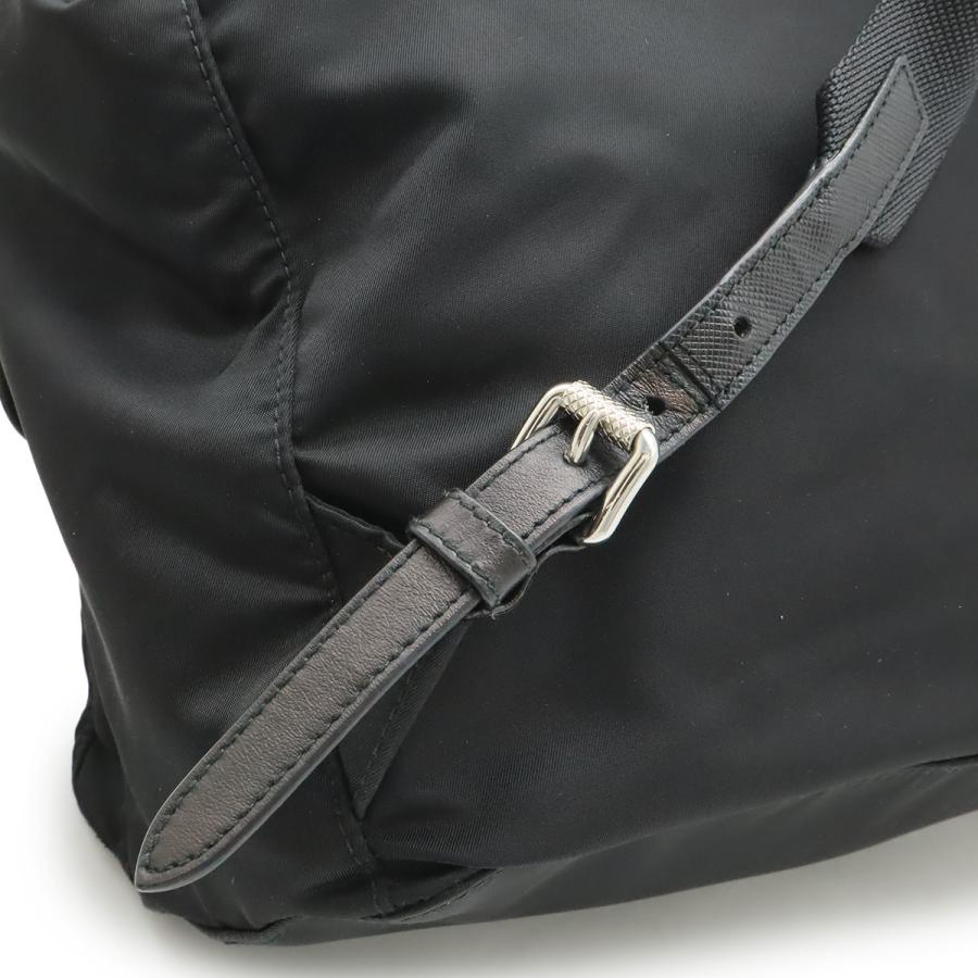 PRADA プラダ トライアングルロゴ バックパック リュックサック スタッズ ナイロン レザー NERO ブラック 黒 シルバー金具 1BZ811 | PRADA | 04