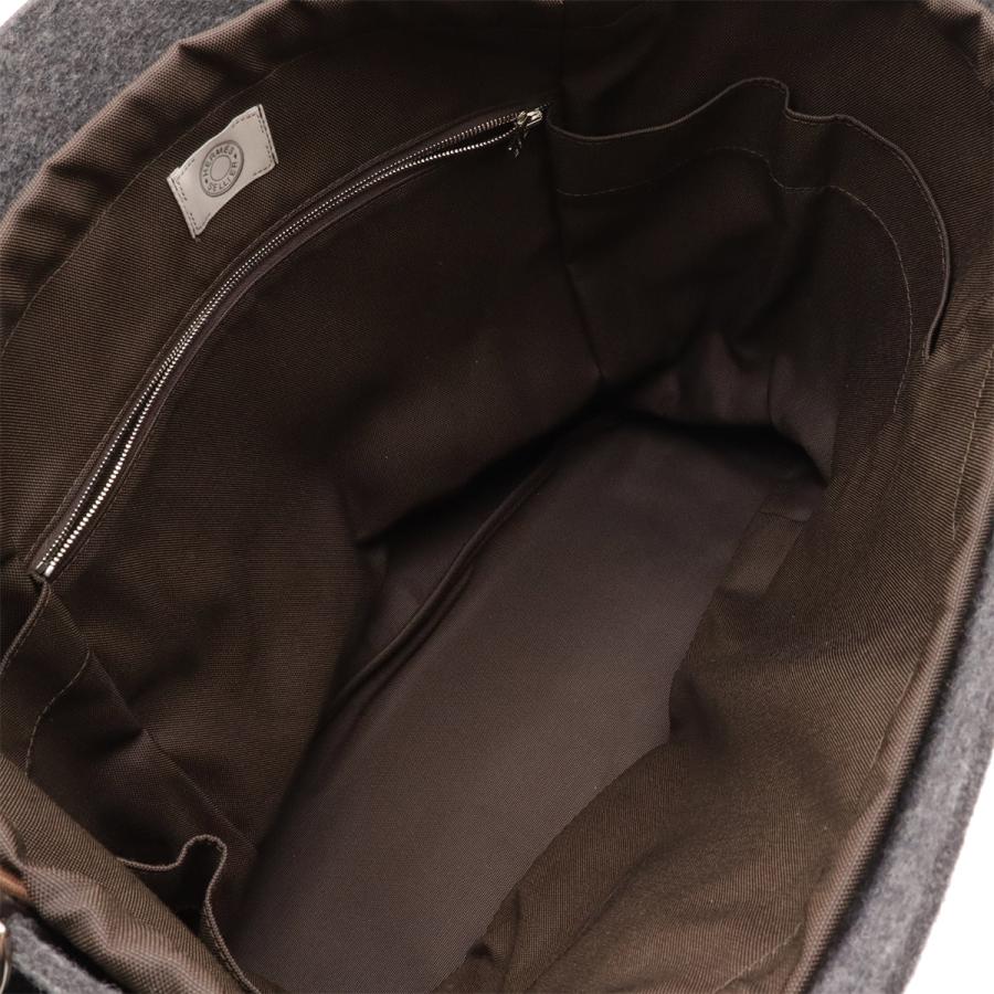 HERMES エルメス サック ド パンサージュ グルーム トートバッグ 2WAY ショルダーバッグ フェルト グレー ダークブラウン | HERMES | 05