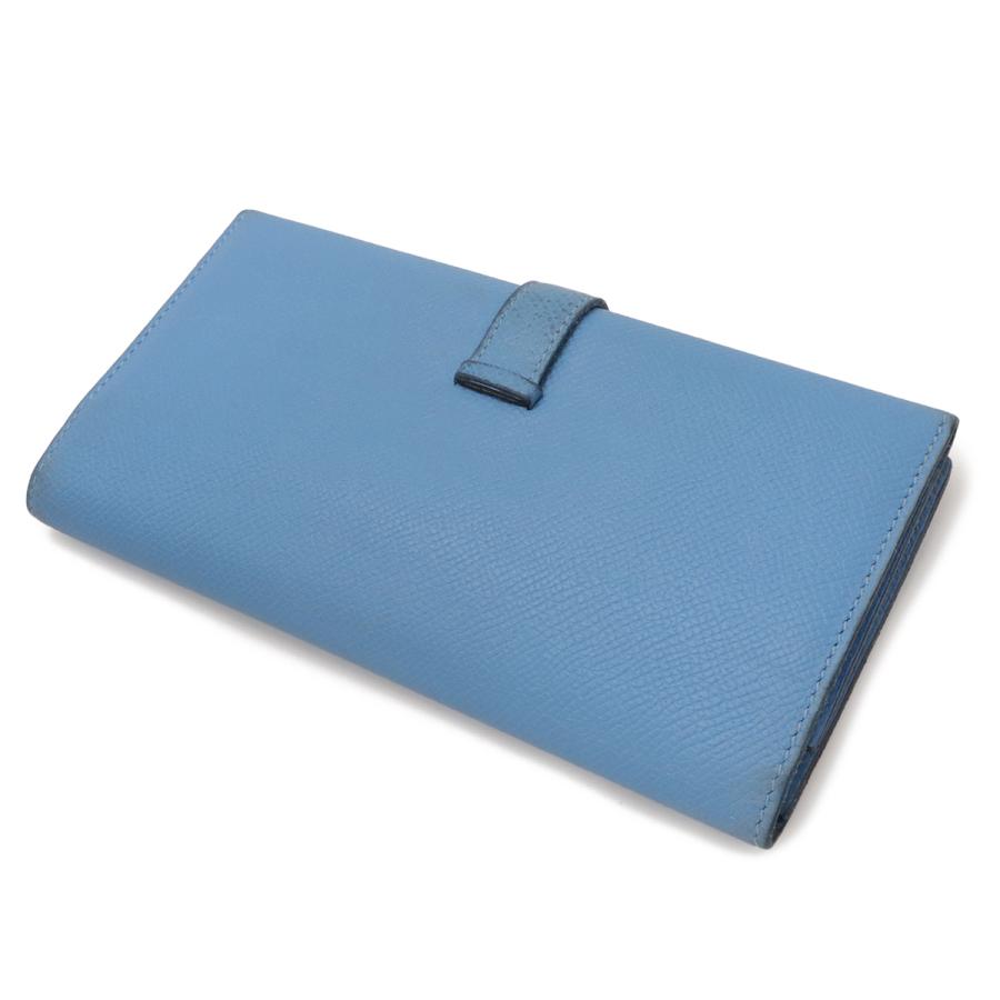 HERMES エルメス ベアン 2PLIS デュプリ 3つ折長財布 三つ折り長財布 ヴォーエプソン レザー ブルーパラダイス 水色 シルバー金具 T刻印 | HERMES | 01