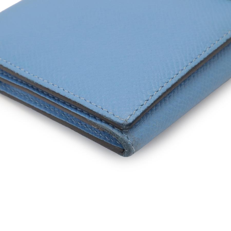 HERMES エルメス ベアン 2PLIS デュプリ 3つ折長財布 三つ折り長財布 ヴォーエプソン レザー ブルーパラダイス 水色 シルバー金具 T刻印 | HERMES | 02