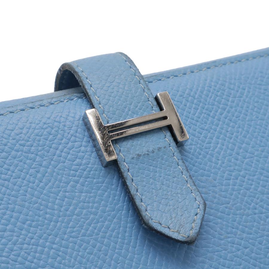 HERMES エルメス ベアン 2PLIS デュプリ 3つ折長財布 三つ折り長財布 ヴォーエプソン レザー ブルーパラダイス 水色 シルバー金具 T刻印 | HERMES | 03