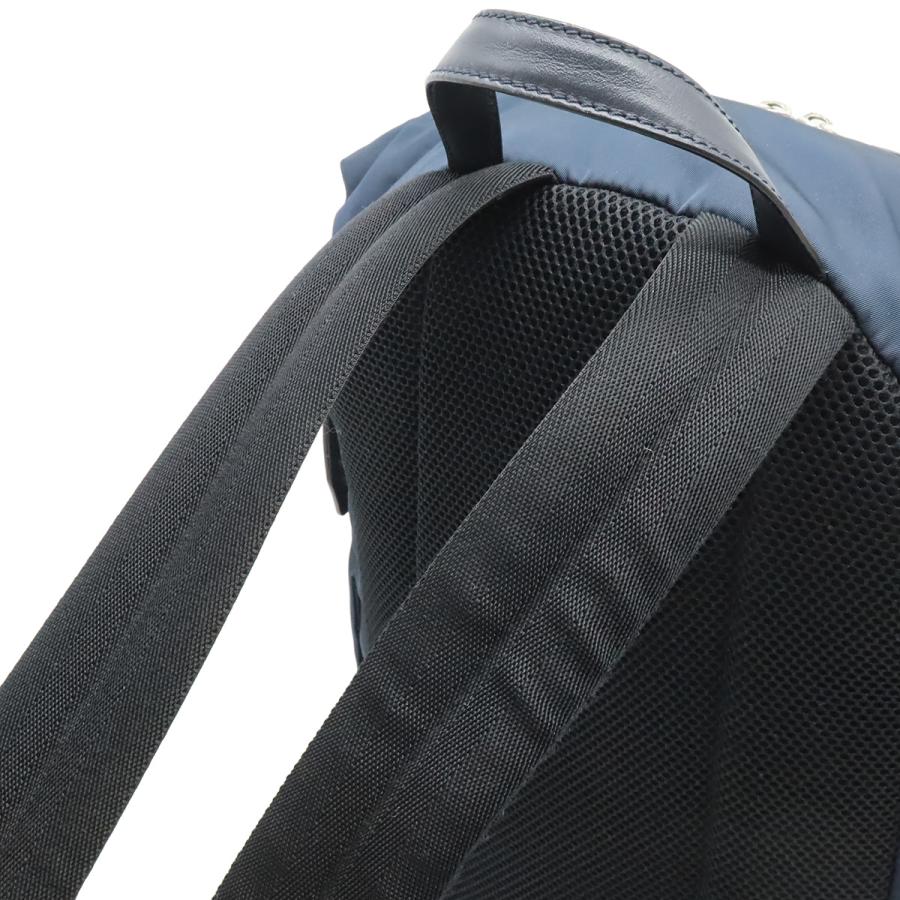 FENDI フェンディ ロゴ バックパック リュックサック デイパック ナイロン レザー ネイビー ピンク ブルー シルバー金具 7VZ035 | FENDI | 03
