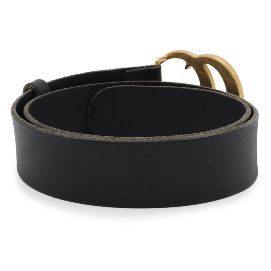 GUCCI グッチ GGマーモント ダブルG ベルト レザー ブラック 黒 ゴールド金具 #75 409416 | GUCCI | 01