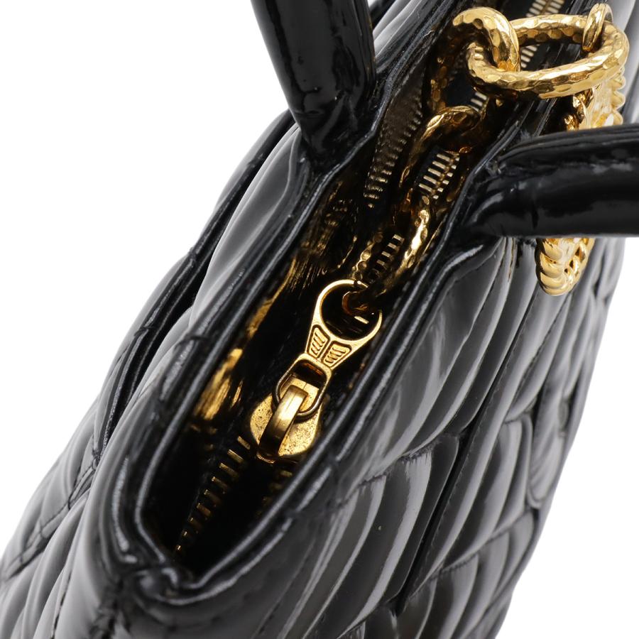 CHANEL シャネル マトラッセ ココマーク 復刻トート トートバッグ ショルダーバッグ エナメル レザー ブラック 黒 ゴールド金具 A01804 | CHANEL | 03