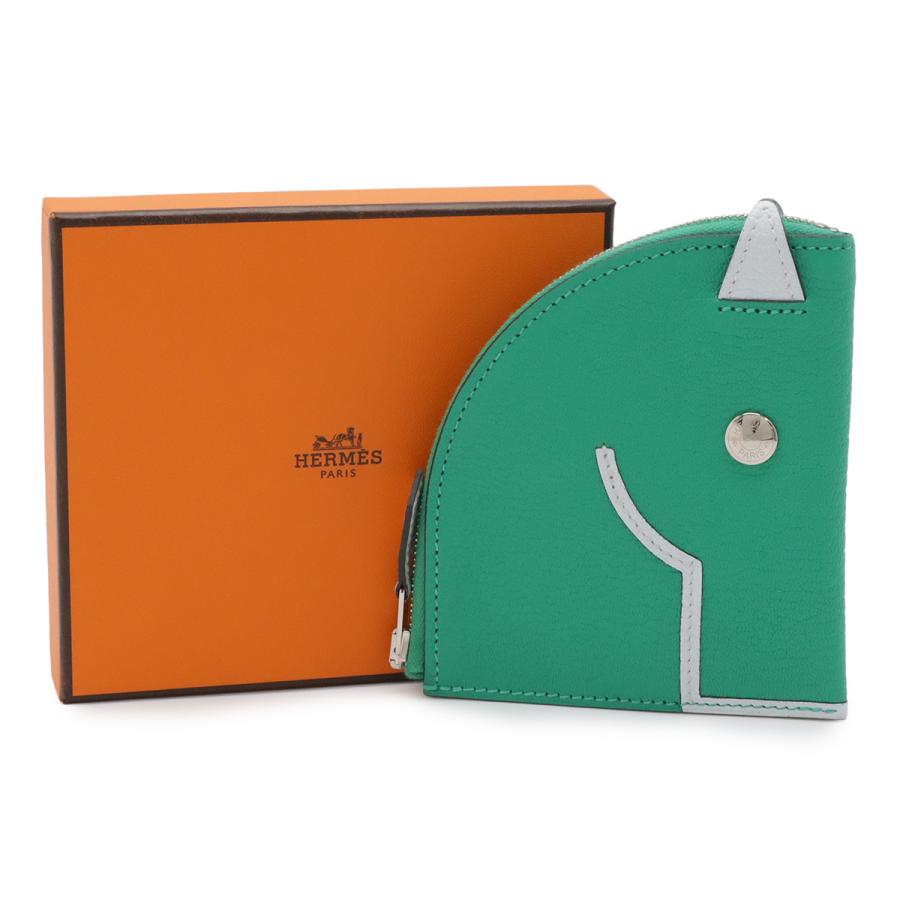 HERMES エルメス パドック コインケース 小銭入れ コインパース ポーチ シェーブル レザー ミント グリーン ブルーブリュム ペールブルー | HERMES | 05