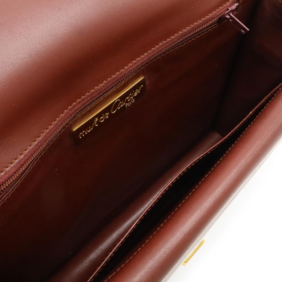 Cartier カルティエ マストライン ショルダーバッグ ポシェット 斜め掛け レザー ボルドー 赤 ゴールド金具 | Cartier | 05