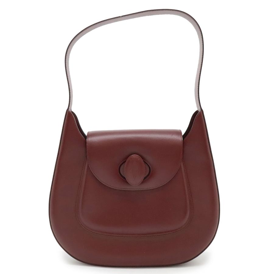 Cartier カルティエ マスト ショルダーバッグ セミショルダー ワンショルダー カーフレザー ボルドー ゴールド金具 L1000250 | Cartier