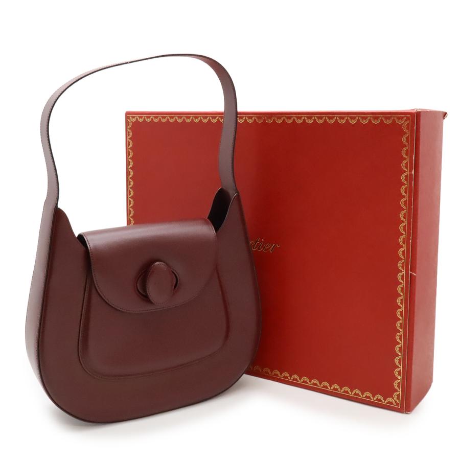 Cartier カルティエ マスト ショルダーバッグ セミショルダー ワンショルダー カーフレザー ボルドー ゴールド金具 L1000250 | Cartier | 08