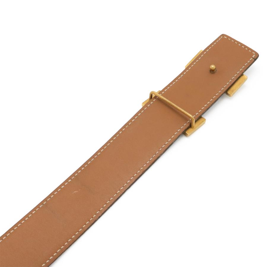 HERMES エルメス Hベルト Hバックル リバーシブル ボックスカーフ BOXカーフ レザー ブラック 黒 ライトブラウン 薄茶 ゴールド金具 #62 | HERMES | 03