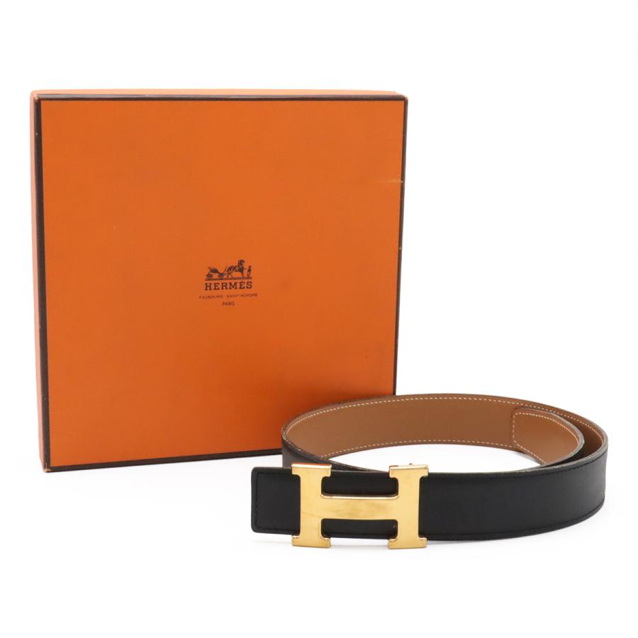 HERMES エルメス Hベルト Hバックル リバーシブル ボックスカーフ BOXカーフ レザー ブラック 黒 ライトブラウン 薄茶 ゴールド金具 #62 | HERMES | 06