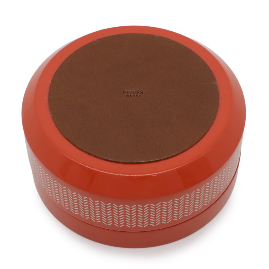 HERMES エルメス ブドワールPM ボックス インテリア 小物入れ 置物 ラッカー オレンジレッド系 | HERMES