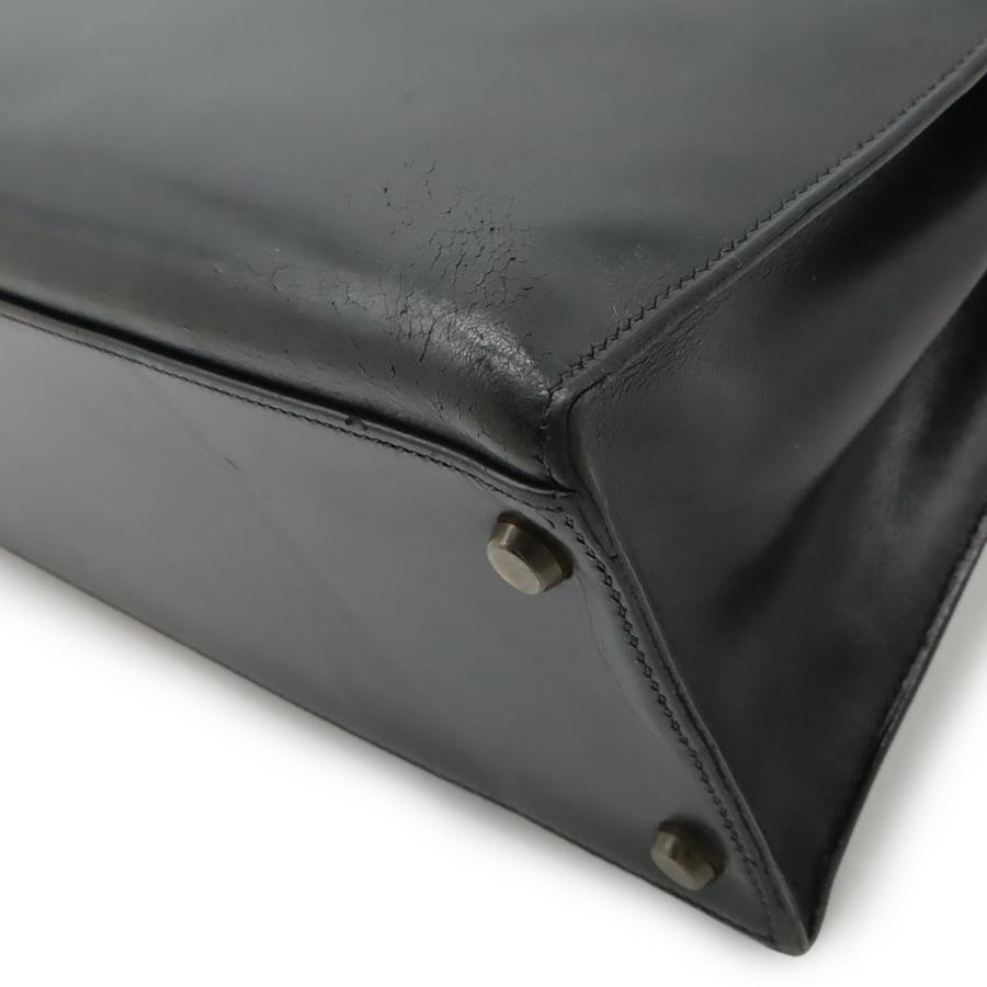 HERMES エルメス ケリー32 ハンドバッグ ヴィンテージ 外縫い ボックスカーフ レザー ブラック 黒 ゴールド金具 〇H刻印 | HERMES | 02