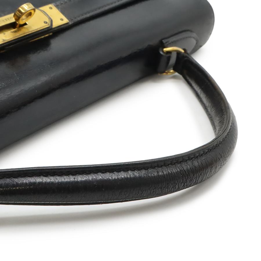 HERMES エルメス ケリー32 ハンドバッグ ヴィンテージ 外縫い ボックスカーフ レザー ブラック 黒 ゴールド金具 〇H刻印 | HERMES | 04