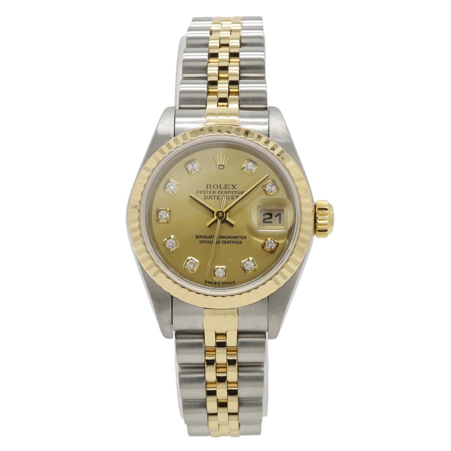 ROLEX ロレックス デイトジャスト　79173G シャンパン文字盤 SS K18YG 10Pダイヤ コンビ Y番 レディース AT オートマ 腕時計 | ROLEX