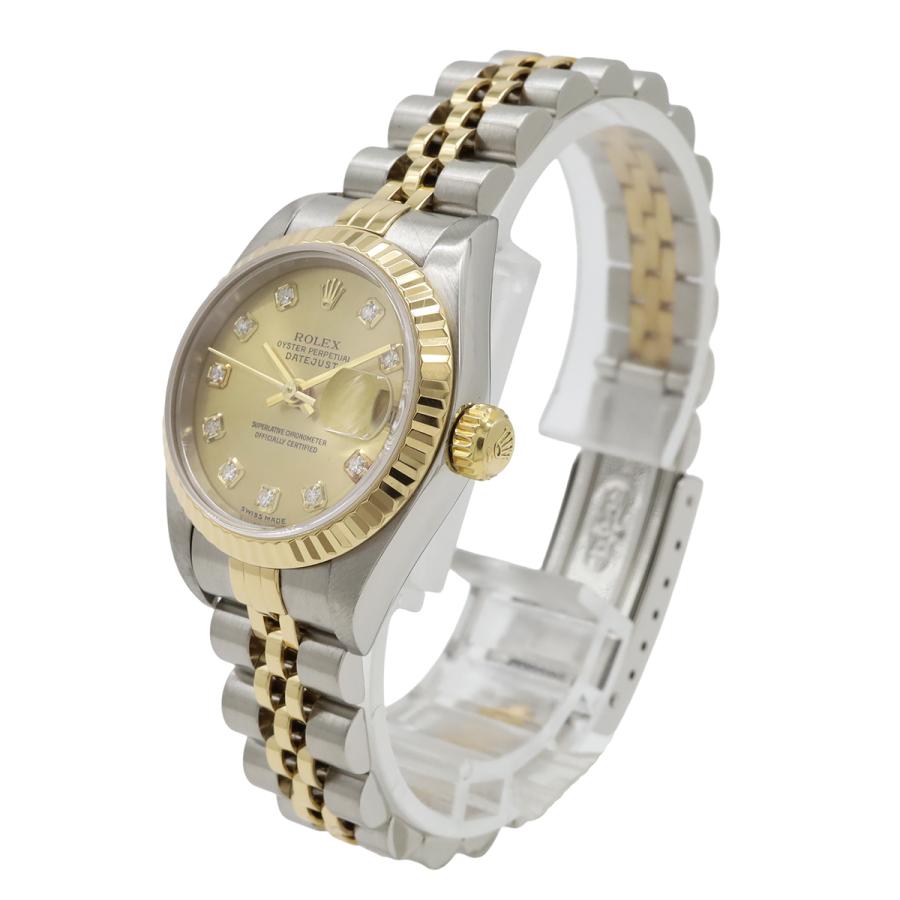 ROLEX ロレックス デイトジャスト　79173G シャンパン文字盤 SS K18YG 10Pダイヤ コンビ Y番 レディース AT オートマ 腕時計 | ROLEX | 01