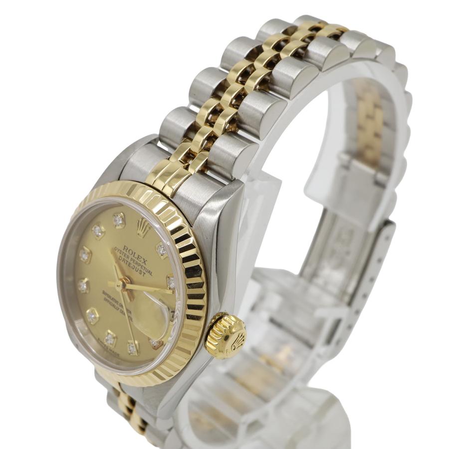 ROLEX ロレックス デイトジャスト　79173G シャンパン文字盤 SS K18YG 10Pダイヤ コンビ Y番 レディース AT オートマ 腕時計 | ROLEX | 04