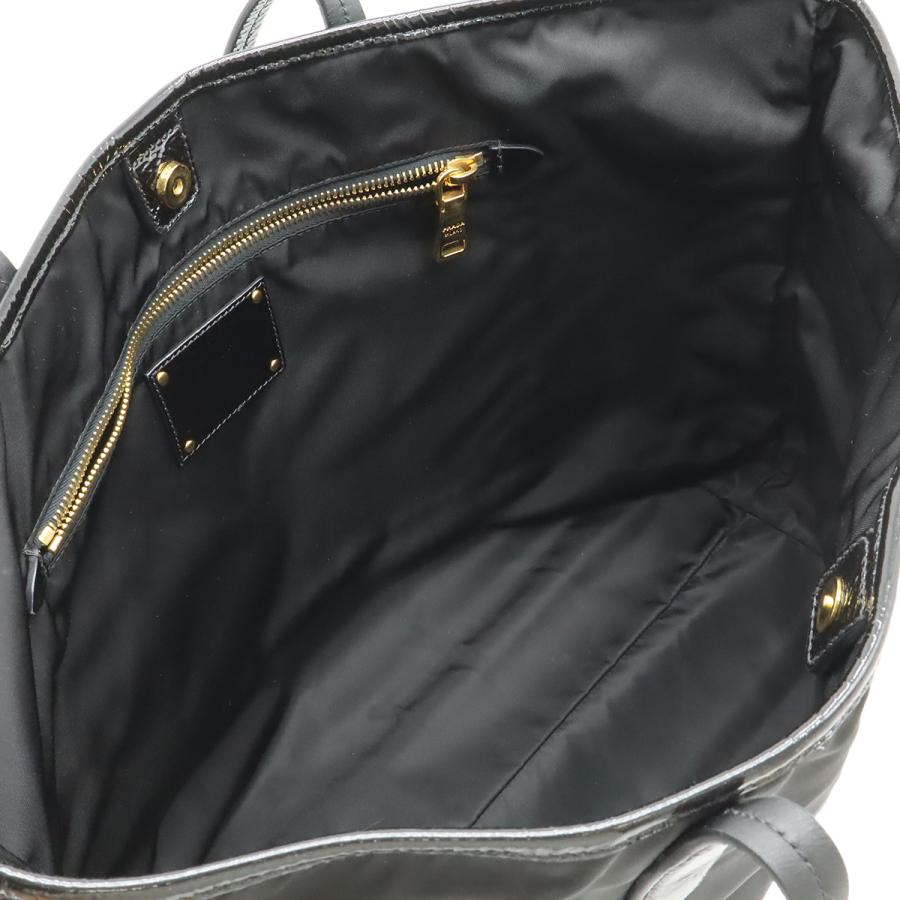 PRADA プラダ ロゴ トートバッグ ラージトート ショルダーバッグ 肩掛け ナイロン エナメル パテントレザー NERO 黒 ブラック | PRADA | 04