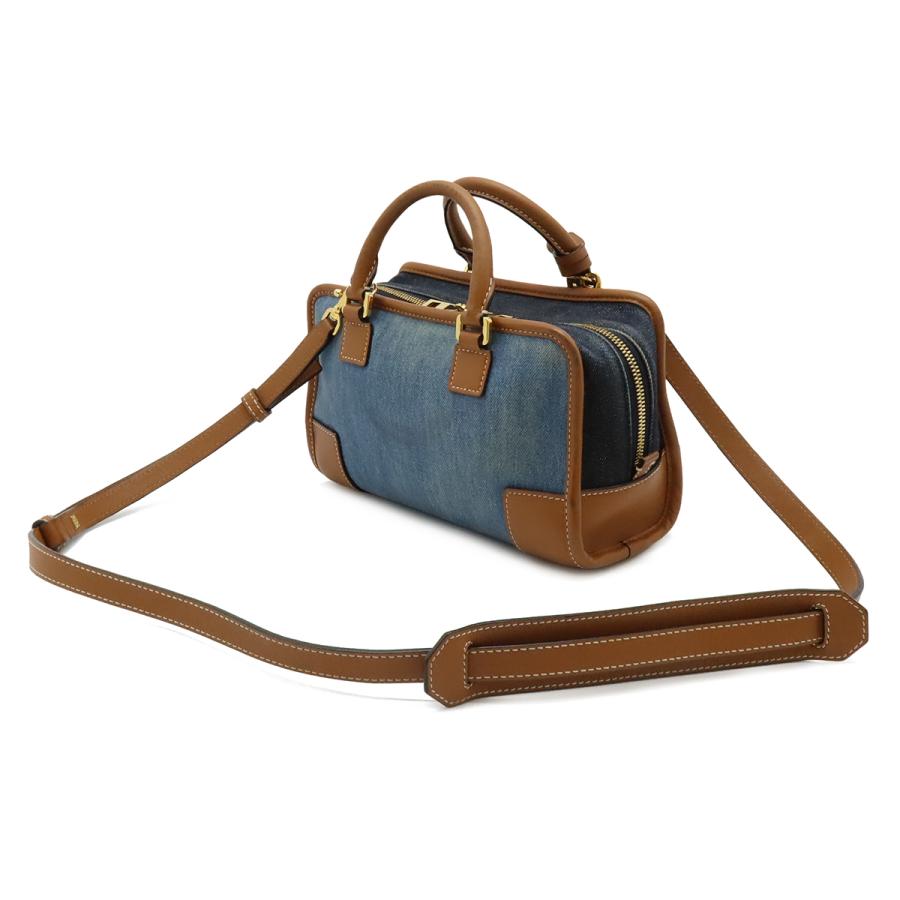 LOEWE ロエベ アマソナ23 アナグラム ハンドバッグ ミニボストン 2WAY ショルダーバッグ デニム レザー ブルー 青 ブラウン 茶 | LOEWE | 01
