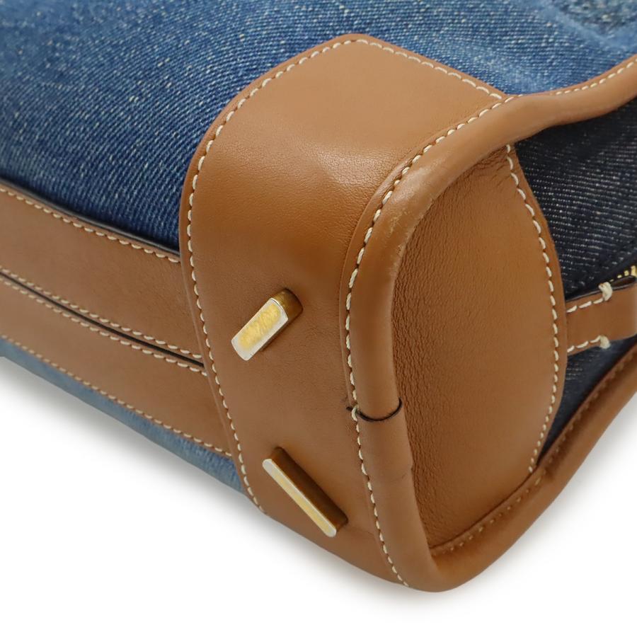 LOEWE ロエベ アマソナ23 アナグラム ハンドバッグ ミニボストン 2WAY ショルダーバッグ デニム レザー ブルー 青 ブラウン 茶 | LOEWE | 02