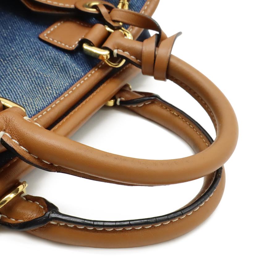 LOEWE ロエベ アマソナ23 アナグラム ハンドバッグ ミニボストン 2WAY ショルダーバッグ デニム レザー ブルー 青 ブラウン 茶 | LOEWE | 03