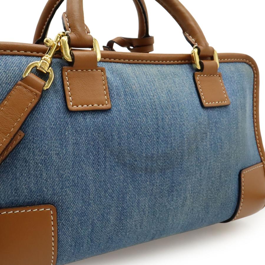 LOEWE ロエベ アマソナ23 アナグラム ハンドバッグ ミニボストン 2WAY ショルダーバッグ デニム レザー ブルー 青 ブラウン 茶 | LOEWE | 06