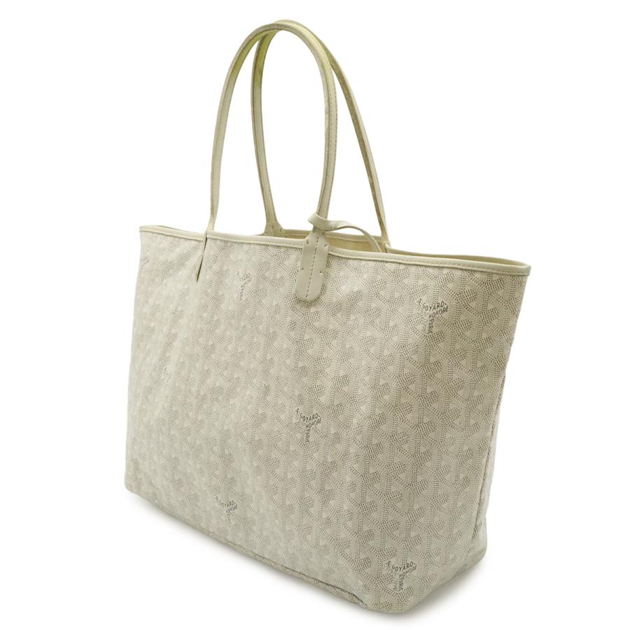 GOYARD ゴヤール サンルイPM トートバッグ ショルダーバッグ コーティングキャンバス レザー ホワイト 白 グレー ポーチ付き | GOYARD | 01