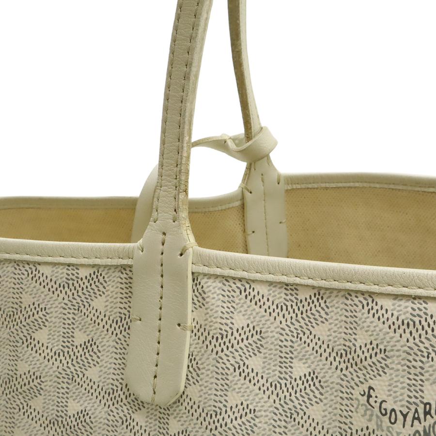 GOYARD ゴヤール サンルイPM トートバッグ ショルダーバッグ コーティングキャンバス レザー ホワイト 白 グレー ポーチ付き | GOYARD | 05
