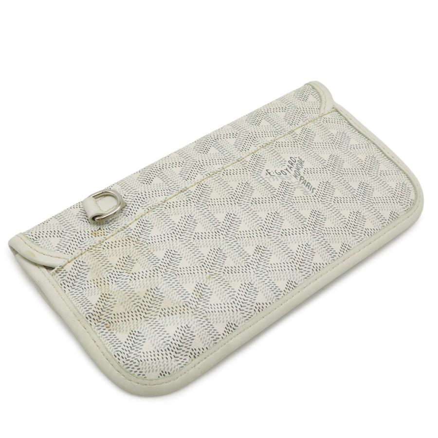 GOYARD ゴヤール サンルイPM トートバッグ ショルダーバッグ コーティングキャンバス レザー ホワイト 白 グレー ポーチ付き | GOYARD | 08