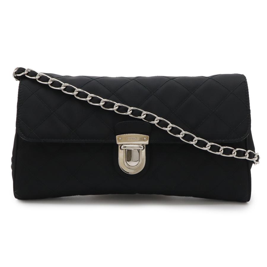 プラダ　キルティング チェーン ショルダーバッグ クラッチバッグ ブラック　黒 PRADA（プラダ） チェーンバッグ ショルダーバッグ 2WAY クラッチ