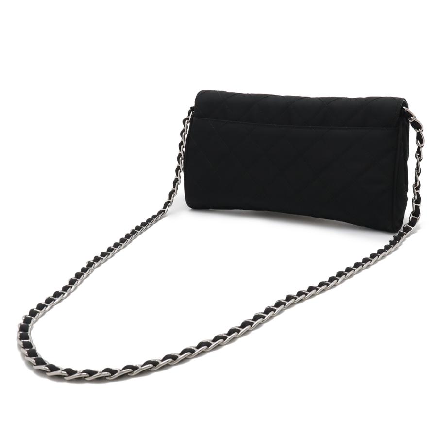 PRADA プラダ チェーンバッグ ショルダーバッグ 2WAY クラッチバッグ キルティング ナイロン レザー NERO 黒 ブラック シルバー金具 | PRADA | 01