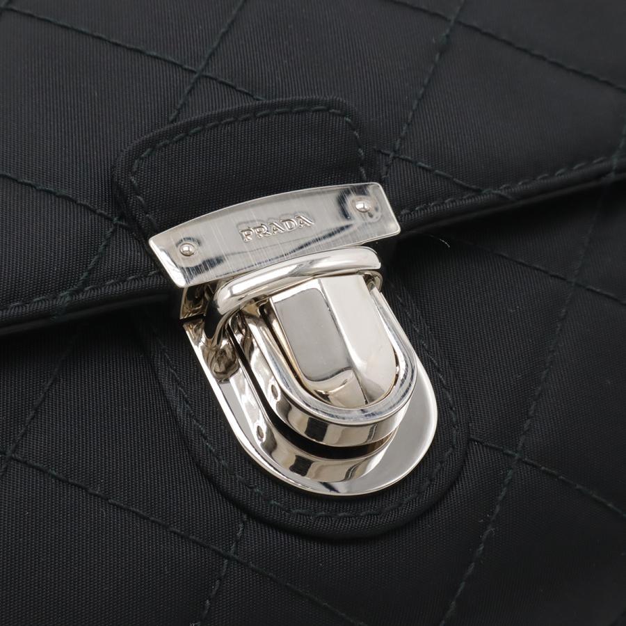 PRADA プラダ チェーンバッグ ショルダーバッグ 2WAY クラッチバッグ キルティング ナイロン レザー NERO 黒 ブラック シルバー金具 | PRADA | 03