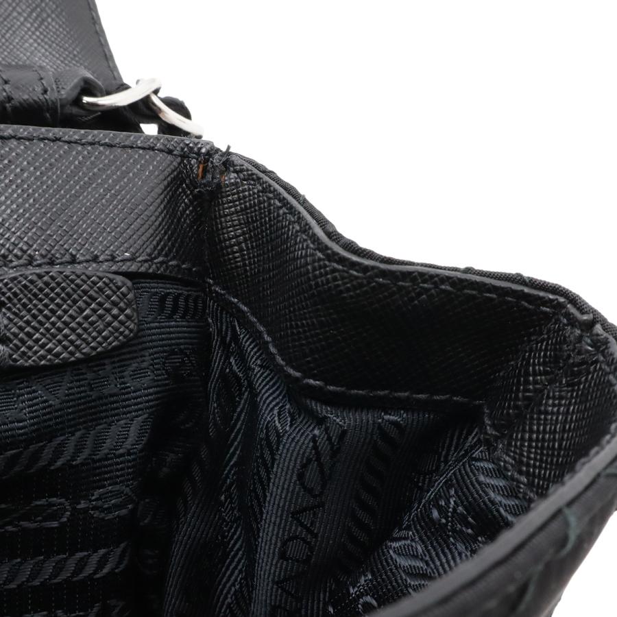 PRADA プラダ チェーンバッグ ショルダーバッグ 2WAY クラッチバッグ キルティング ナイロン レザー NERO 黒 ブラック シルバー金具 | PRADA | 06