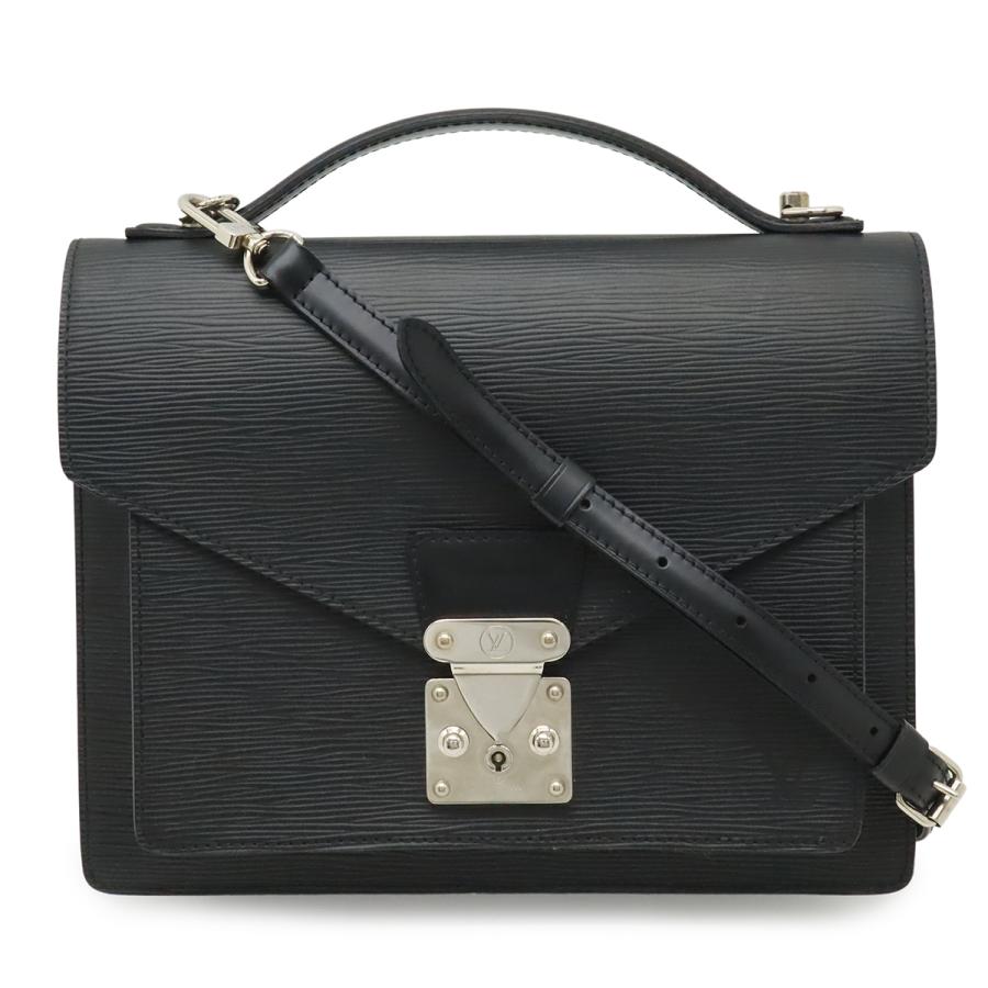 LOUIS VUITTON ルイ ヴィトン エピ モンソー セカンドバッグ ハンドバッグ 2WAY ショルダーバッグ ノワール 黒 ブラック ベタなし 鍵欠品 | LOUIS VUITTON
