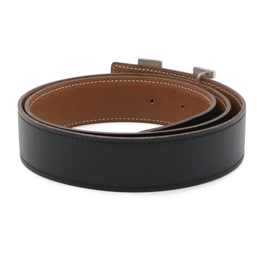 HERMES エルメス Hベルト Hバックル リバーシブル ボックスカーフ BOXカーフ トゴ レザー ブラック 黒 ブラウン 茶 シルバー金具 #85 | HERMES | 01